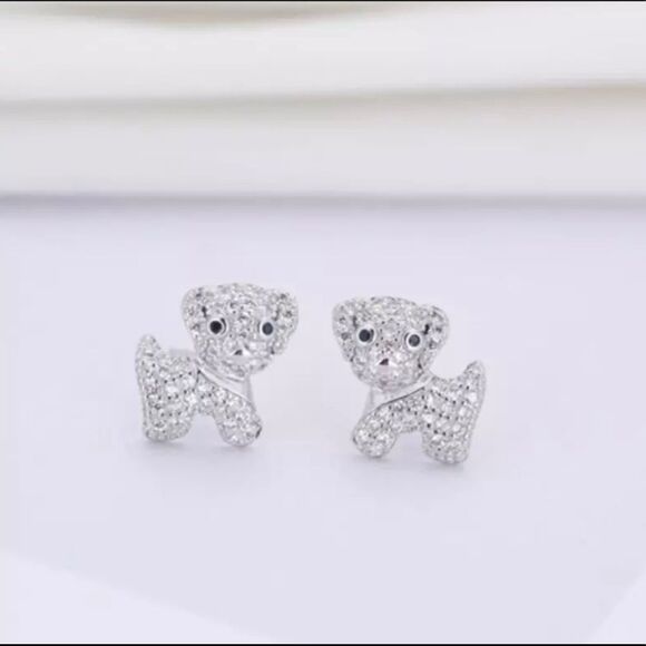 Cute Puppy Dog Earring Stud - Picture 1 of 4